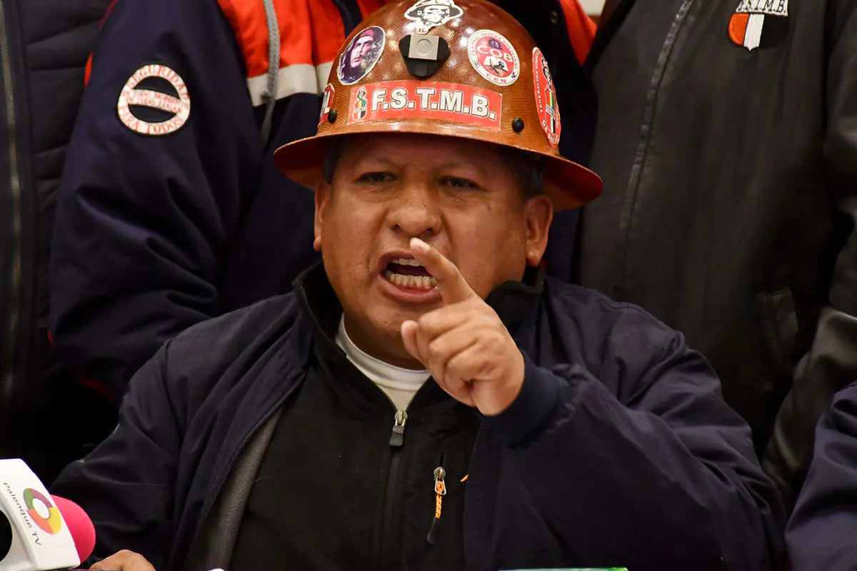 el secretario ejecutivo de la Confederación Sindical de Trabajadores Mineros de Bolivia Andrés Palle. Foto: APG