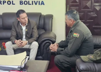 Lara se reunió con el director de Interpol Bolivia/Vicepresidencia
