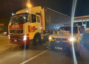 El camión y la droga incautada/Policía de Carreteras