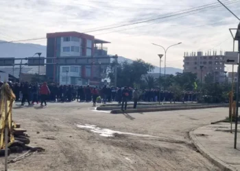 Bloqueos en Huayllani. Foto: RRSS