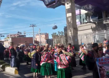 Campesinos se concentran en El Alto. Foto: RRSS