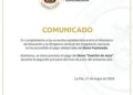 Comunicado emitido por el Ministerio de Educación.