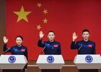 Los astronautas chinos/AFP