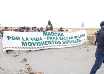 La denominada Marcha por la vida, en la que participan organzizaciones afines al expresidente Evo Morales.
Foto: APG