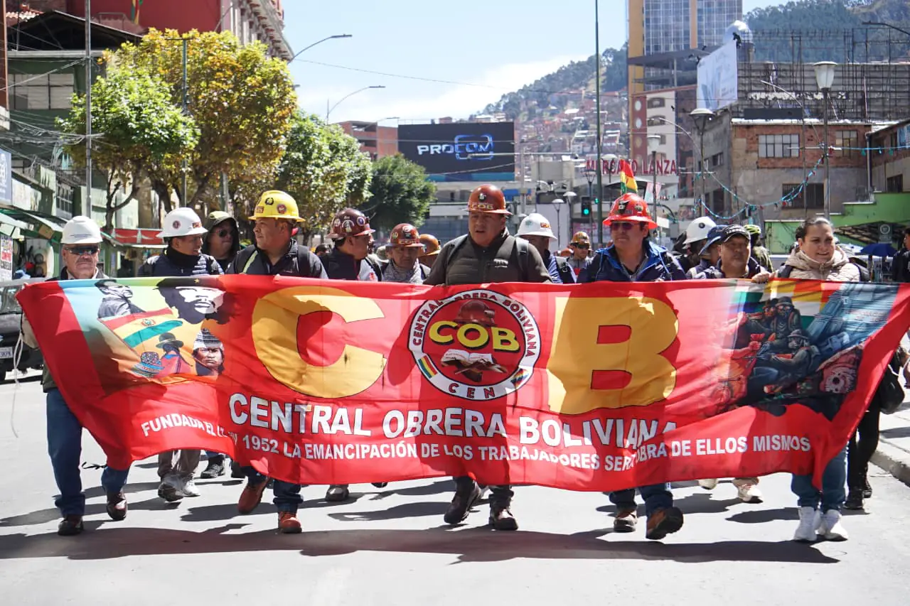 Marcha de la Central Obrera Boliviana (COB). Foto: APG