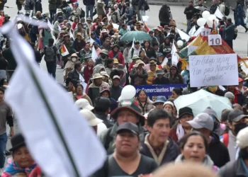 Marcha de gremiales en La Paz. Foto: APG