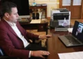Edmand Lara participa en audiencia virtual. Foto: Vicepresidencia