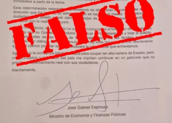 Documento que circulaba con la firma de José gabriel Espinoza. Foto: Ministerio de Economía