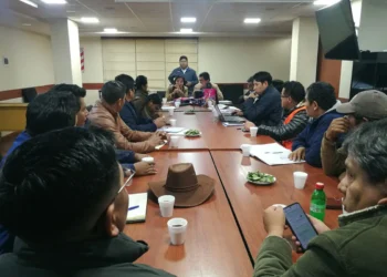 Reunión de coordinación con representantes de palos Blancos. Foto: Viceministerio de Desarrollo Agropecuario