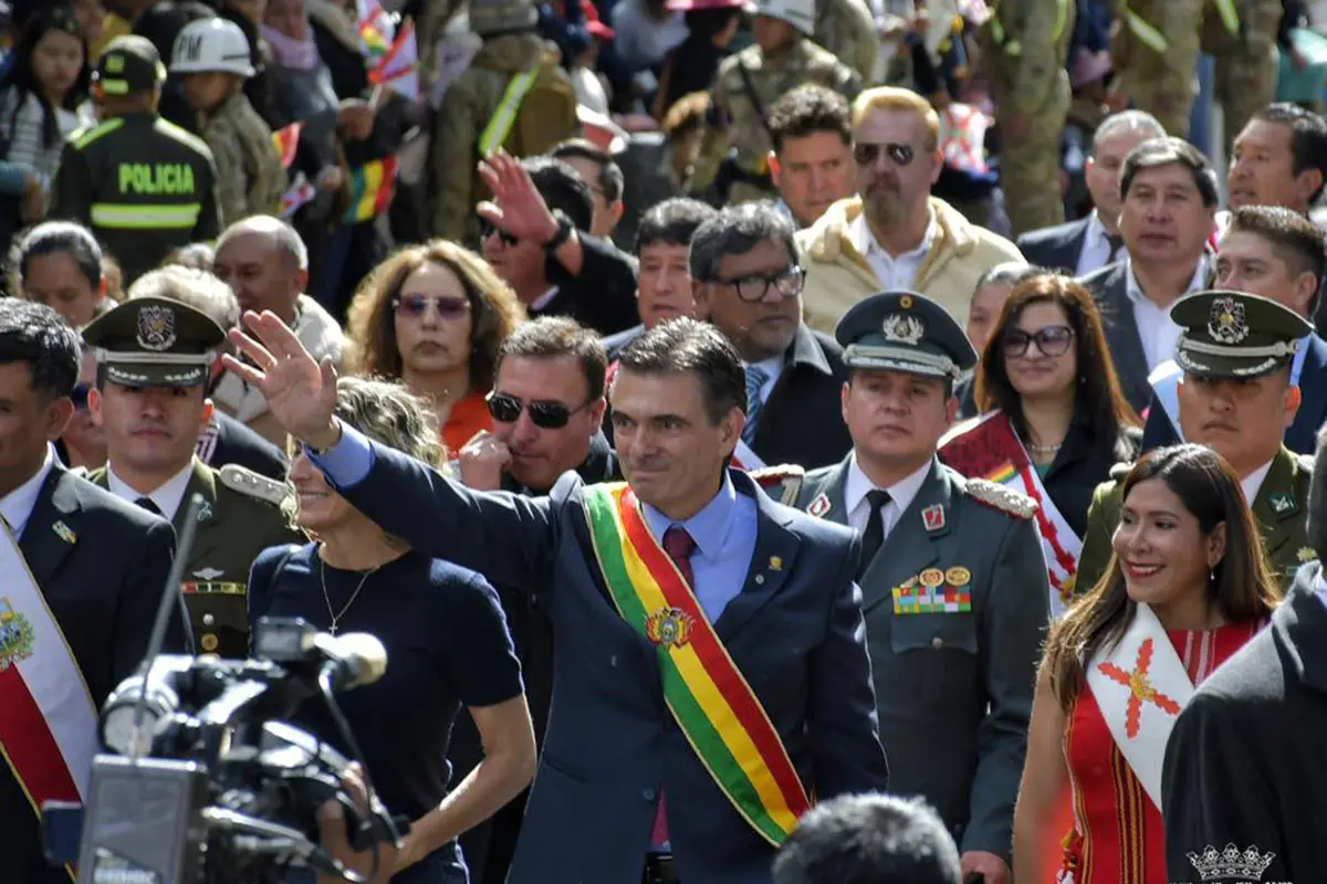 El presidente Paz en Sucre en los actos cívicos. Foto: Gobierno Autónomo Municipal de Sucre