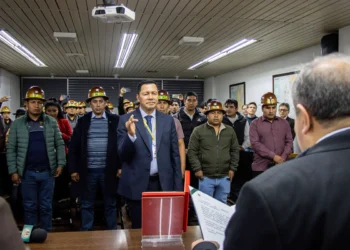La posesión de Ergueta como nueva autoridad. Foto: Ministerio de Minería