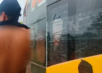 El transportista señaló que los atacantes le provocaron lesiones en la espalda y brazos, además de romper los vidrios del motorizado. Foto: RED UNO.