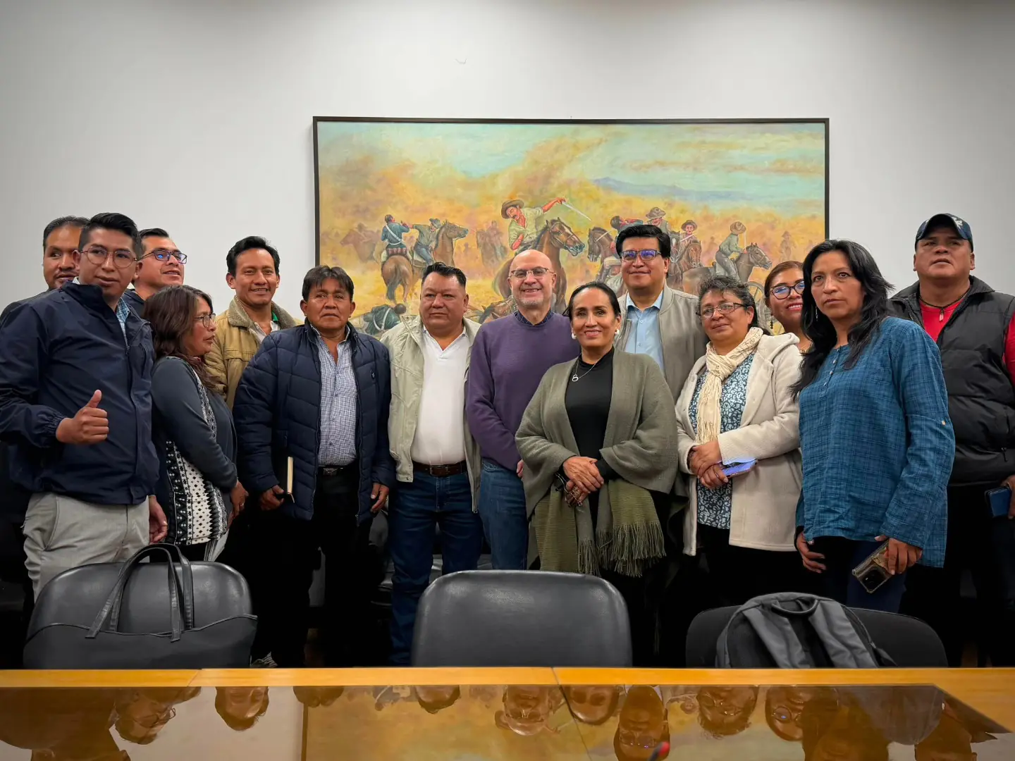 Reunión entre el ministro de Presidencia y los representantes de los municipios. Foto: RRSS.