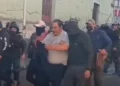 El dirigente Vicente Salazar en un encuentro campesino ayer en El Alto.
