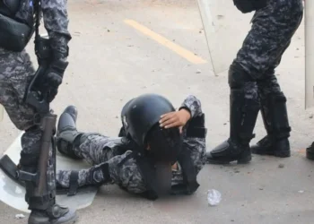 Un policía herido en el operativo de San Julián.
Foto: RRSS