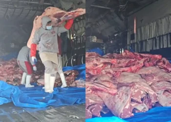 Puente aéreo abastece de carne a mercados de Sucre, Foto: Captura.