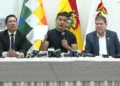 Autoridades en conferencia de prensa. FOTO: Ministerio de Desarrollo Rural