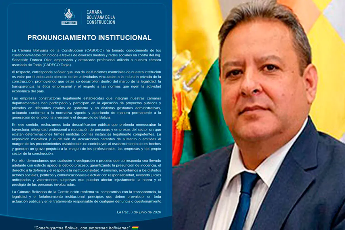 Caboco emitió un comunicado en torno a Sebastián Daroca. Foto: Producción La Razón