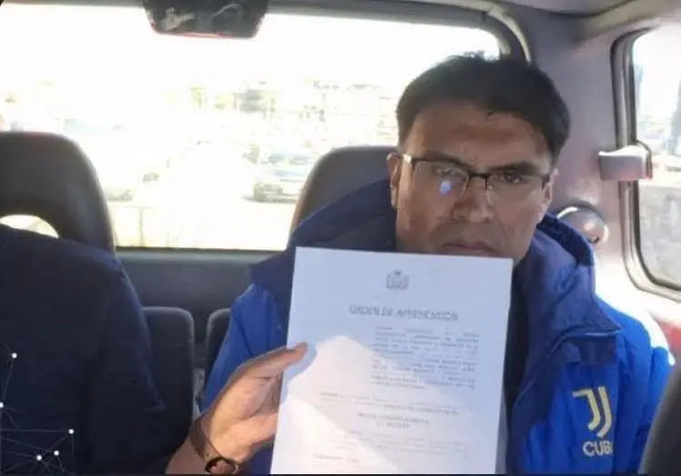 Nilton Condori al momento de su aprehensión. Foto: RRSS