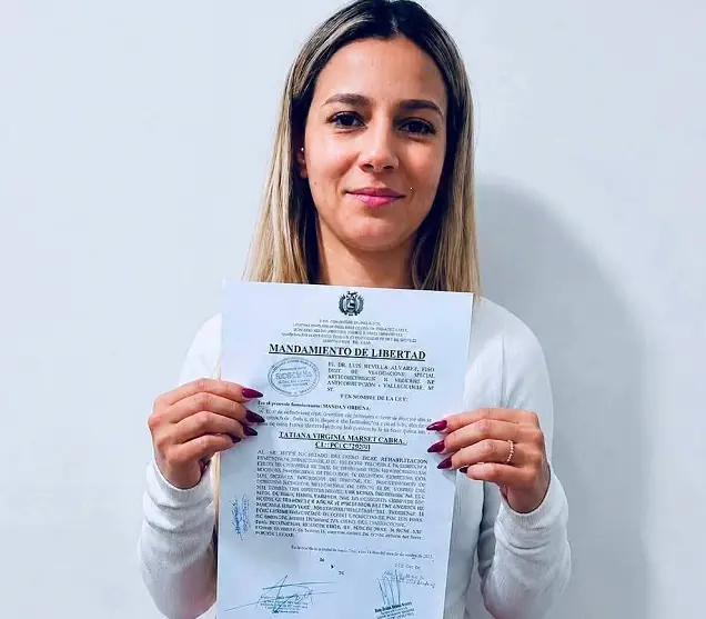 Tatiana Marset salió de Plamasola salió de Palmasola el 19 de agosto/Archivo
