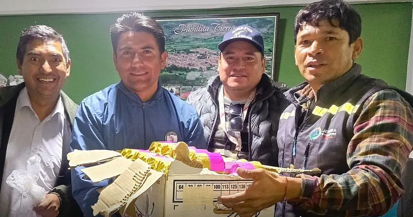 La entrega delas bombas antigranizo/Gob. de Chuquisaca