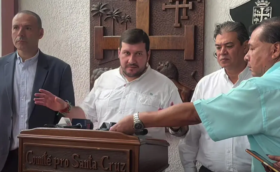 El presidente y dirigentes del Comité pro Santa Cruz. Foto: Captura CpSC