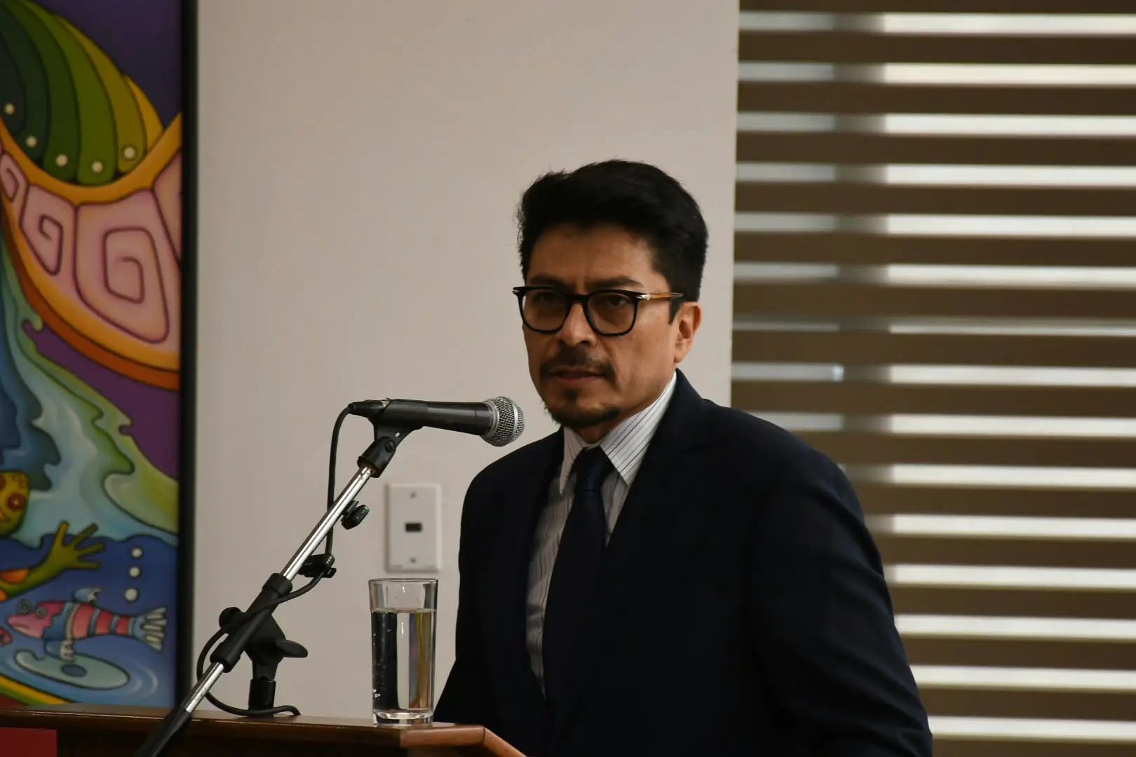 El ministro de la Presidencia, Fernando Aramayo, en la conferencia de prensa de este miércoles. Foto: APG