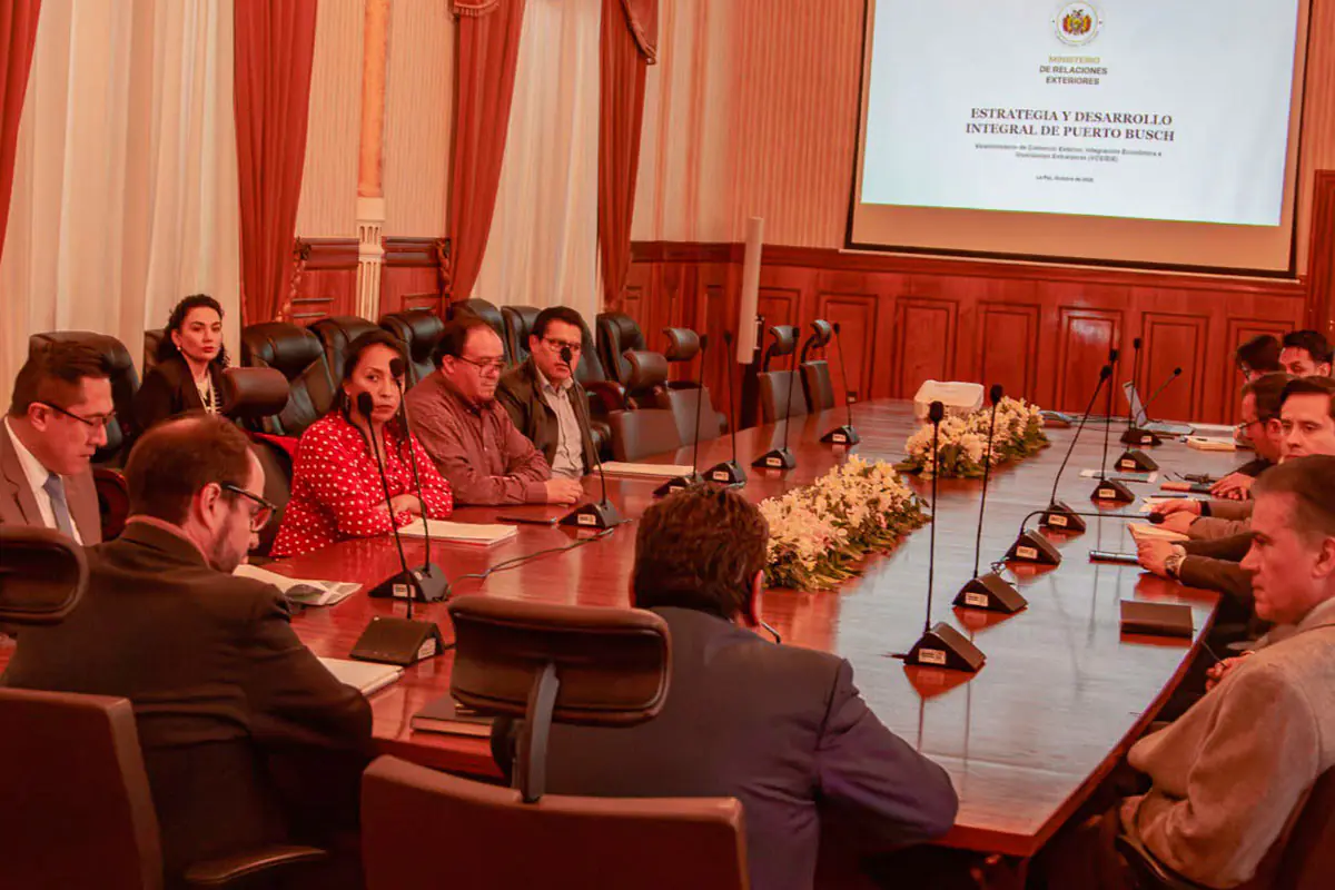 La reunión interministerial que convocó Huanca. Foto: Cancillería